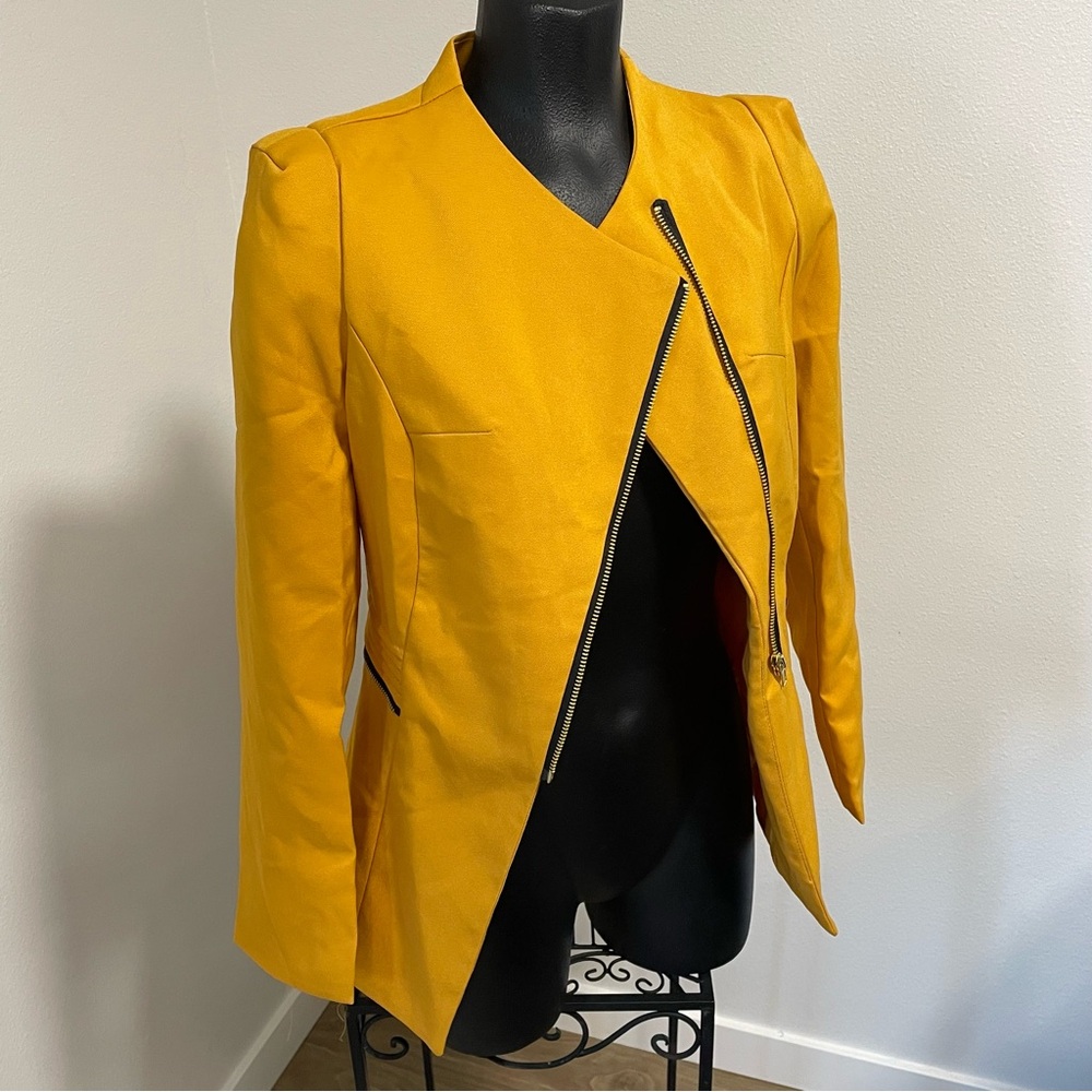 Yellow Asymmetrical Women's Jacket